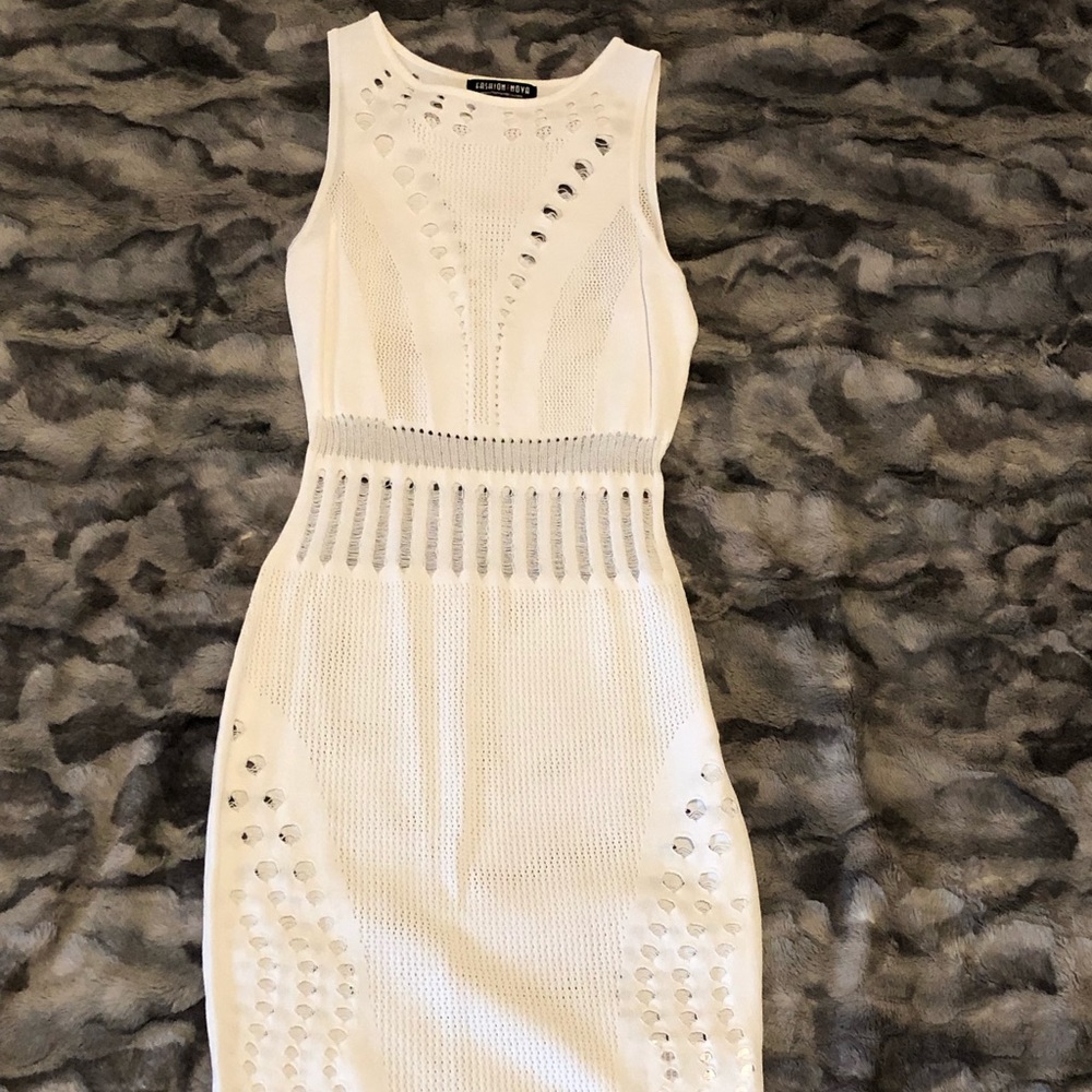 Fashionnova white body con dress, size XS